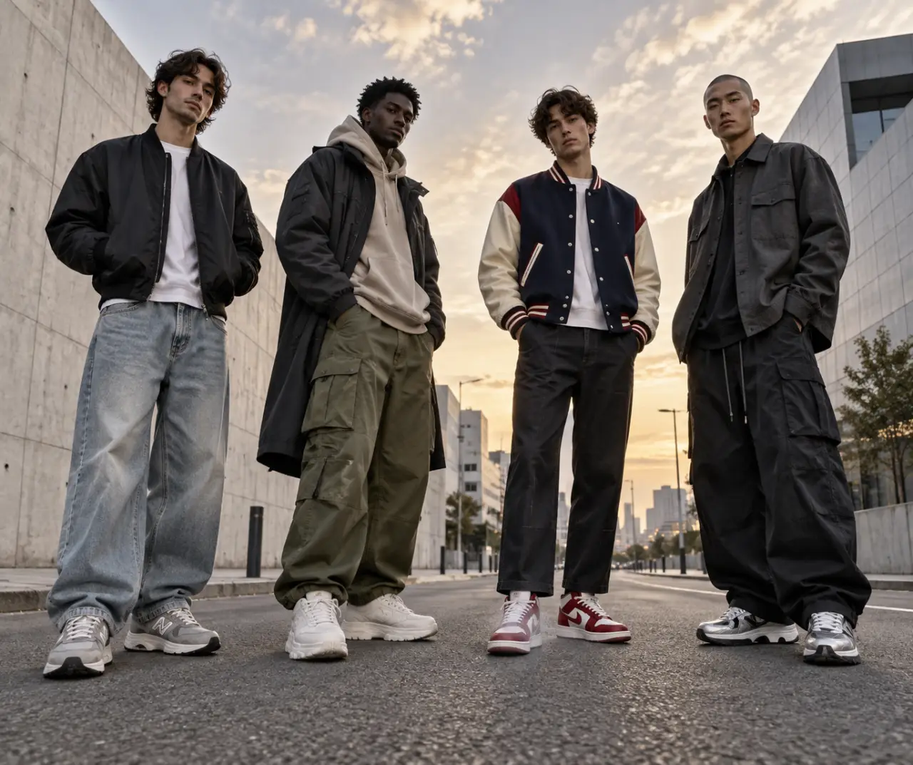 Outfit homme streetwear : 4 silhouettes pour équilibrer volumes, sneakers et personnalité