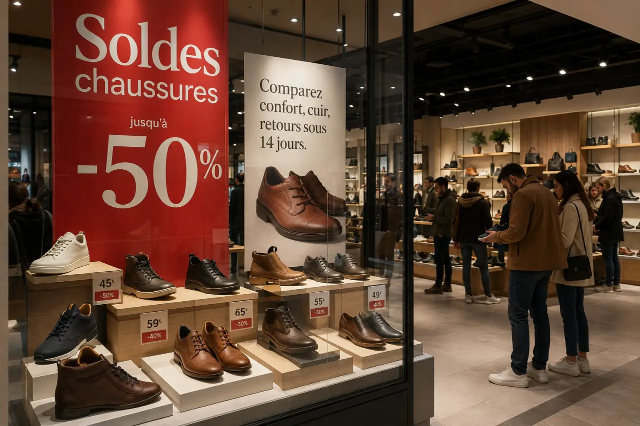 Chaussures soldes : jusqu’à -50% à condition de comparer confort, cuir et retours sous 14 jours