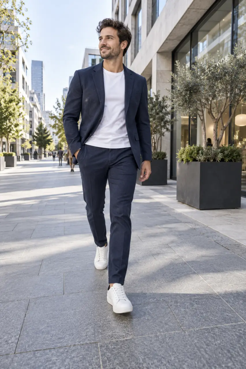 Le costume homme décontracté associe confort, souplesse et élégance sans cravate