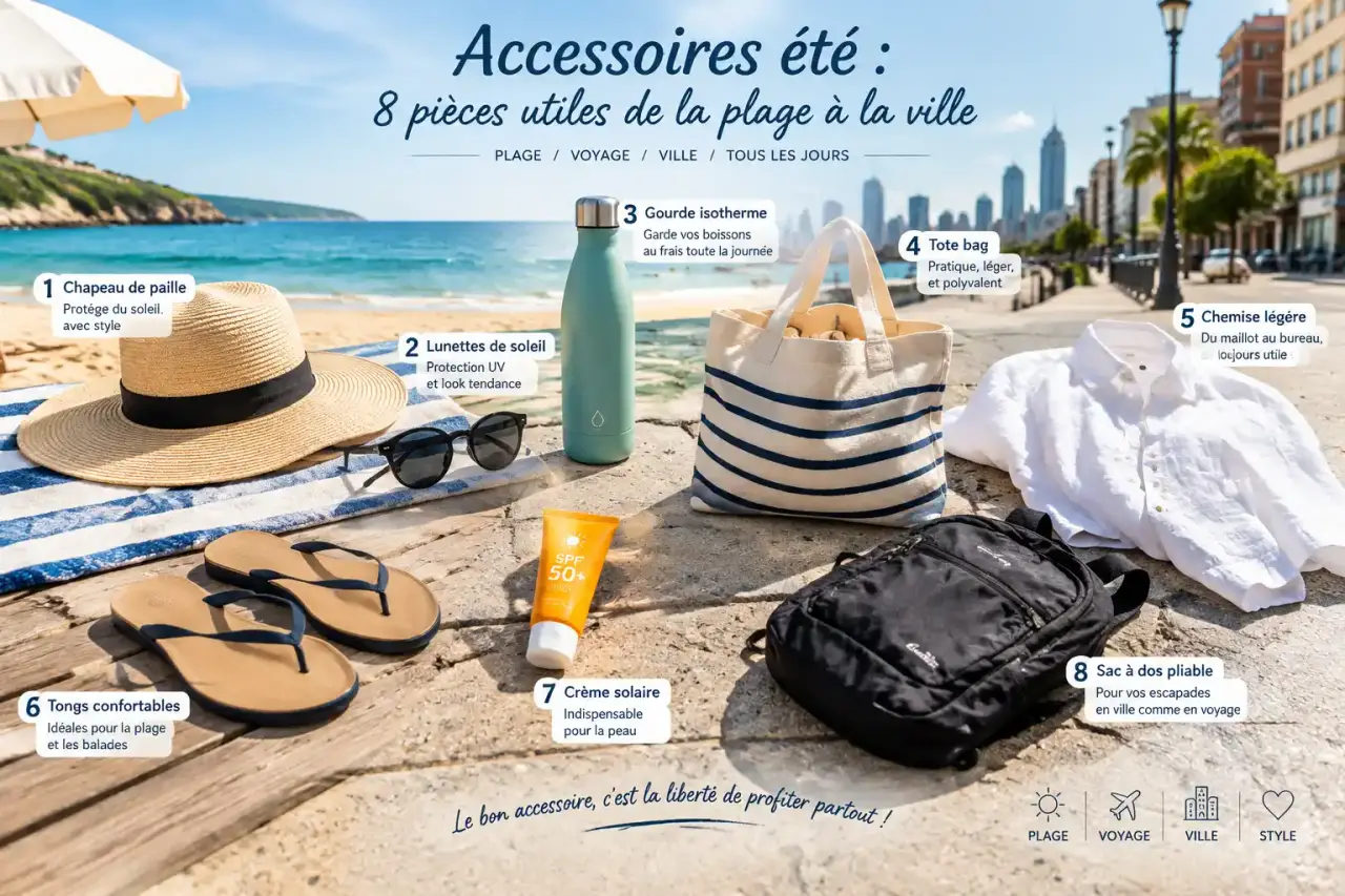 Accessoires été : 8 pièces utiles de la plage à la ville