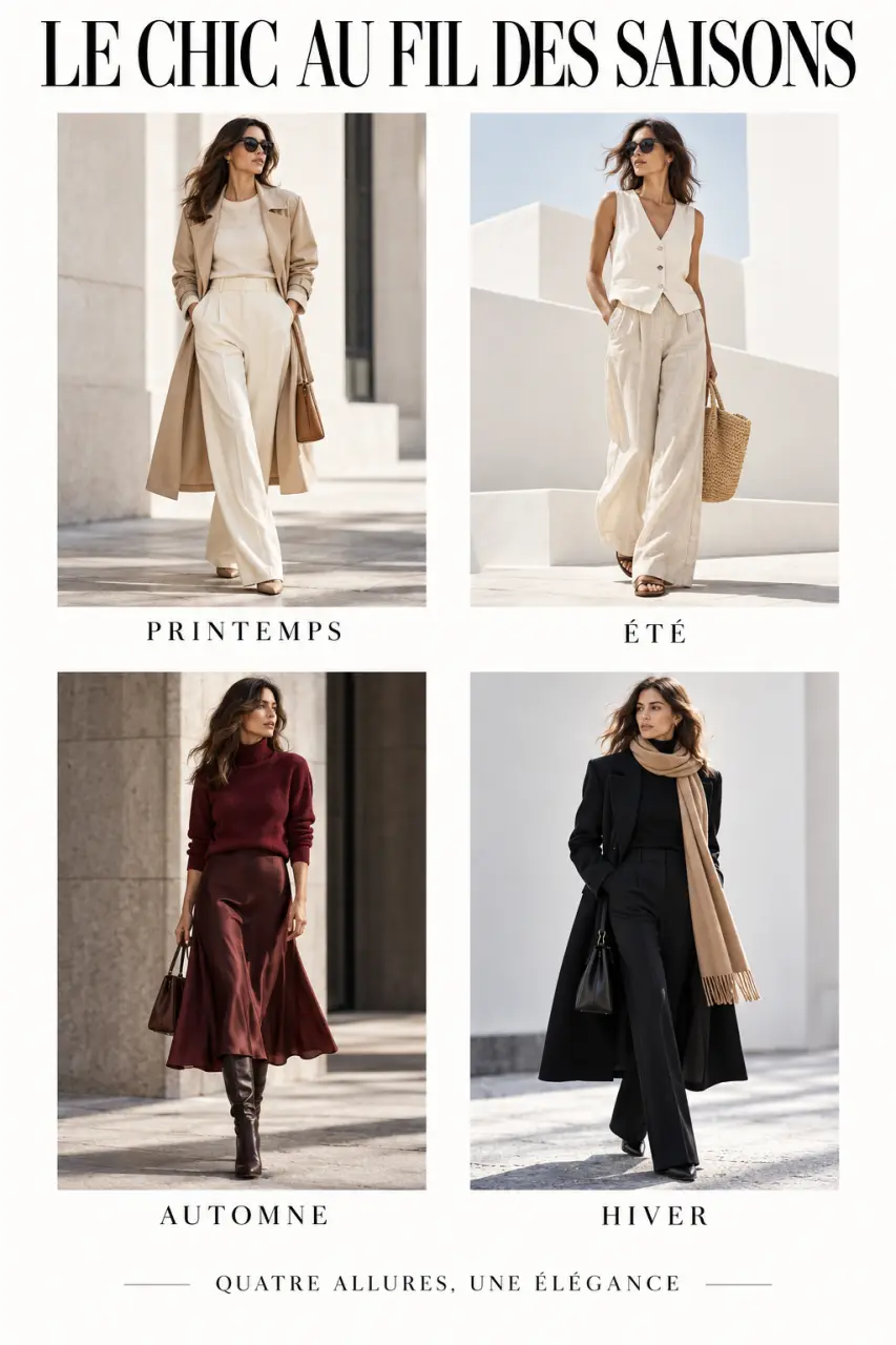 Tenue chic femme adaptée aux quatre saisons