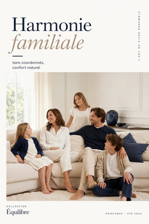 Vêtements assorti famille en tenue coordonnée pour photo familiale