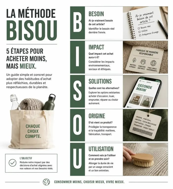 Méthode BISOU pour des achats de seconde main responsables à Paris